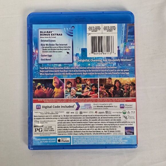 Ralph Breaks the Internet Blu-Ray + DVD + Digital Disney Animated - Picture 4 of 4